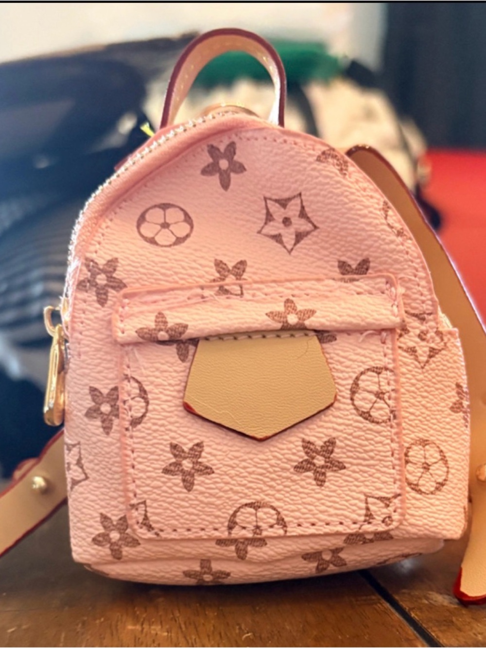 Pink Mini Monogram Backpack Bag Charm